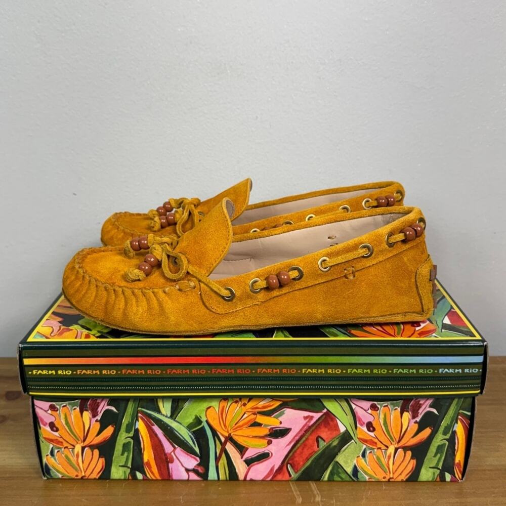 New Farm Rio Brown Tassel Suede Moccasin in Ocher Women's Size 7 - Picture 6 of 11